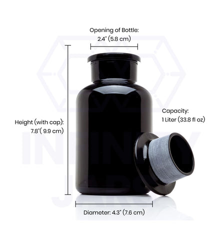 1 Liter Glass-on-Glass Apothecary Jar